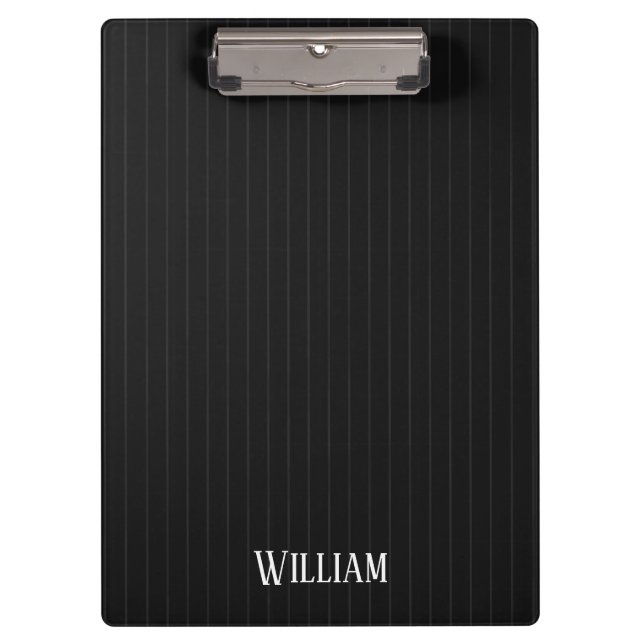 Personalised black pinstripes clipboard (Front)