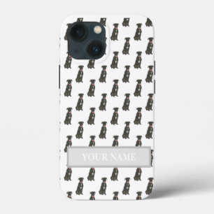 Personalised Black Pitbull Staffy Dog iPhone 13 Mini Case