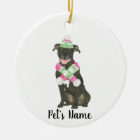 Personalised Black Pitbull Staffy Pink Green Hat