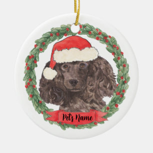 Personalised Black Poodle Ceramic Tree Decoration