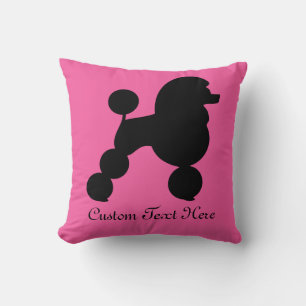 Personalised Black Poodle on Pink Cushion