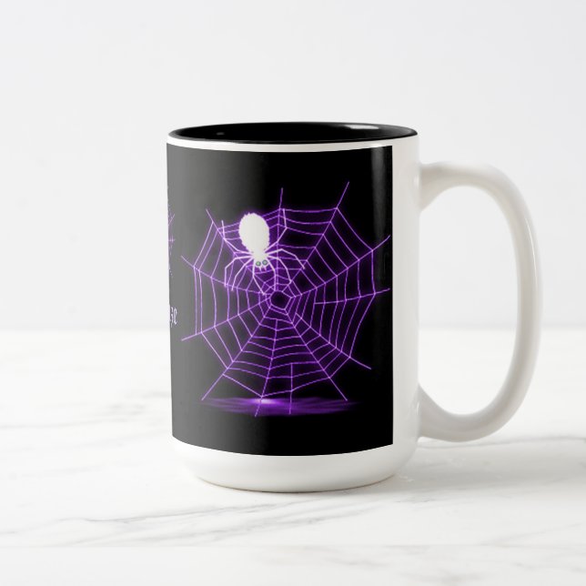 Personalised Black & Purple Spider Web  Mug (Right)