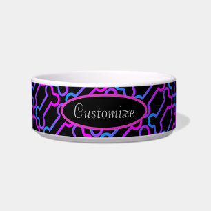 Personalised Black & Rainbow Colours Bones Pattern Bowl