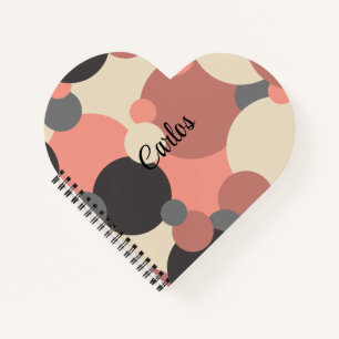 Personalised black-red heart notebook