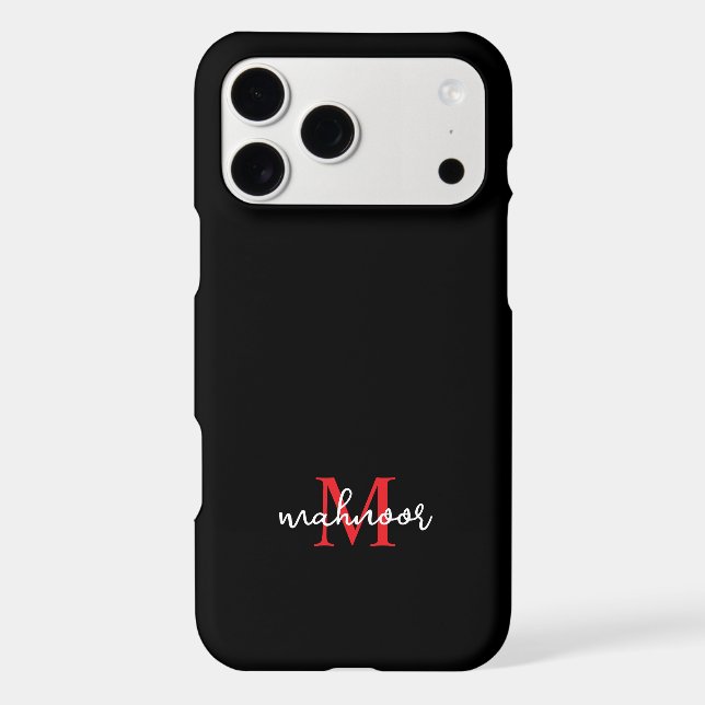 Personalised Black & Red iPhone 17 phone Case (Back)