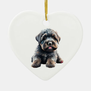 Personalised Black Russian Terrier Puppy Dog Ceramic Tree Decoration