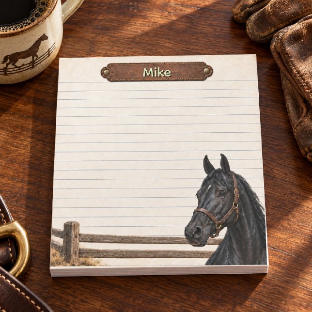Personalised Black Saddlebred Heritage Ranch Notepad (Creator Uploaded)