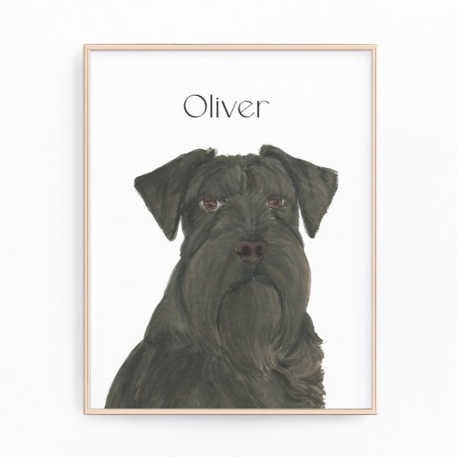 Personalised Black Schnauzer Art Photo Print (Creator Uploaded)