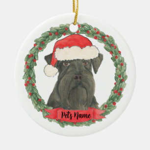 Personalised Black Schnauzer Ceramic Tree Decoration
