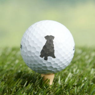 Personalised Black Schnauzer Golf Balls