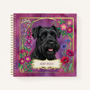 Personalised Black Schnauzer Pink Notebook