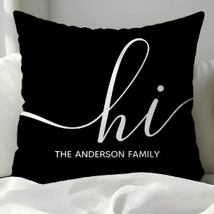 Personalised Black Script Hi Cushion