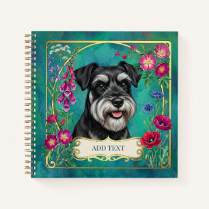 Personalised Black & Silver Schnauzer Notebook