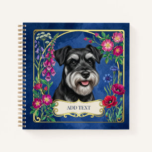 Personalised Black & Silver Schnauzer Notebook