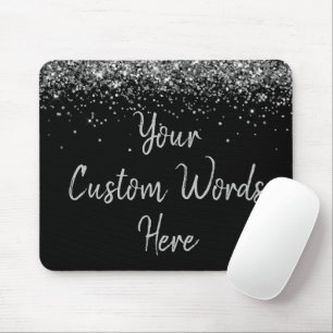 Personalised Black Silver Secretary Birthday Gift Mouse Pad