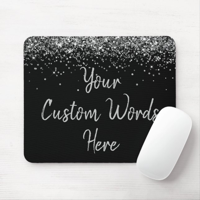 Personalised Black Silver Secretary Birthday Gift Mouse Pad (With Mouse)