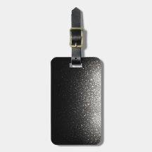 Personalised Black Sparkle Luggage Tag