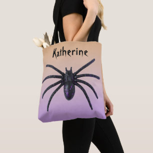 Personalised Black Spider Bag for Halloween