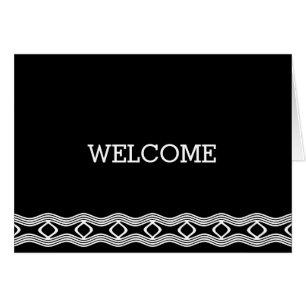 Personalised Black Swirl Boarder Welcome