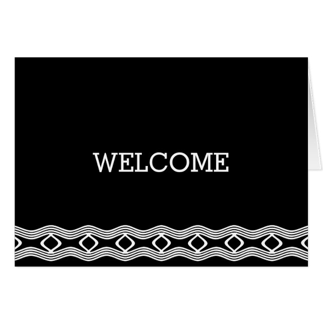 Personalised Black Swirl Boarder Welcome (Front Horizontal)