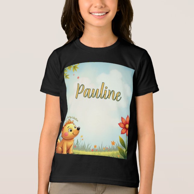 Personalised black t shirt for kids  (Front)