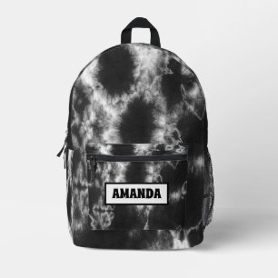 Personalised Black Tie Dye  Printed Backpack