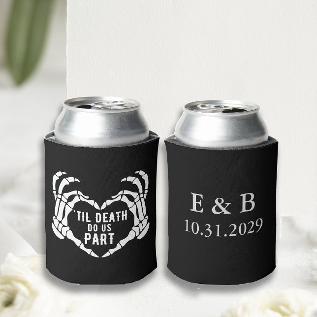 Personalised Black Til Death Wedding Can Cooler (Personalized Black Til Death Wedding Can Cooler
)