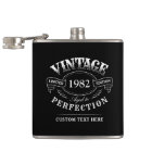 Personalised Black Vintage Aged To Perfection Flas