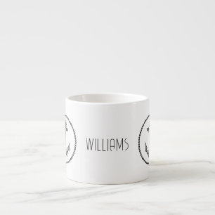 Personalised Black & White Anchor Espresso Cup