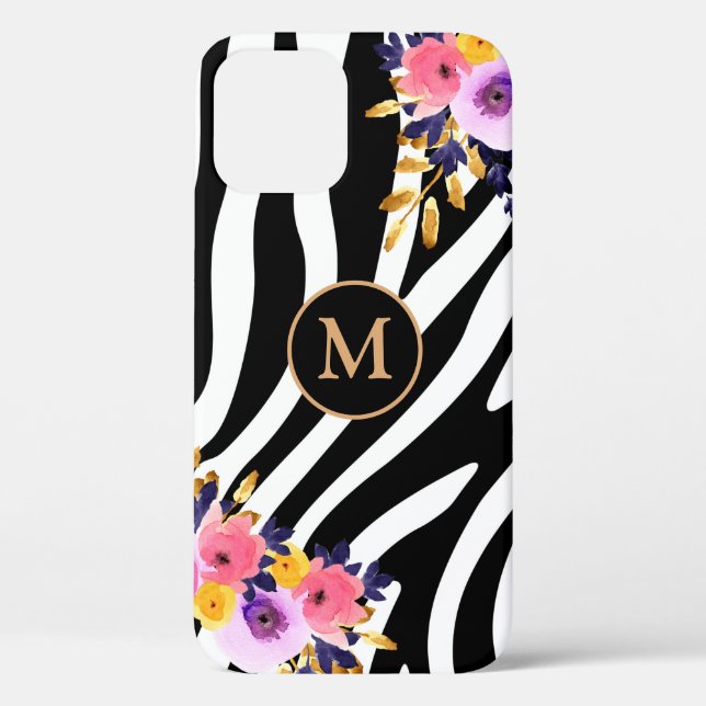 Personalised Black & White Animal Print Case-Mate iPhone Case (Back)