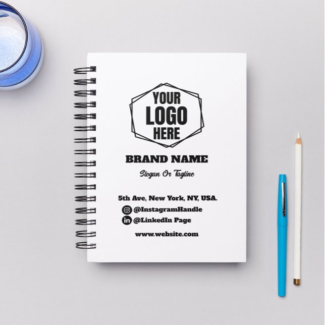 Personalised Black & White Business Logo Branded Planner (Creator Uploaded)