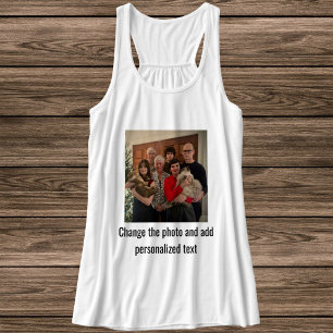 Personalised Black White Cat Mum Family Pet Photo Singlet