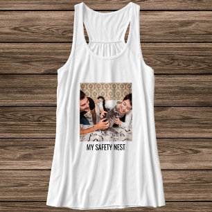 Personalised Black White Cat Mum Family Pet Photo Singlet