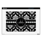 Personalised Black White Damask MacBook Skin