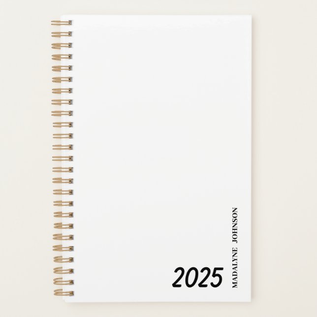 Personalised Black & White Dated My Daily Planner (Front)