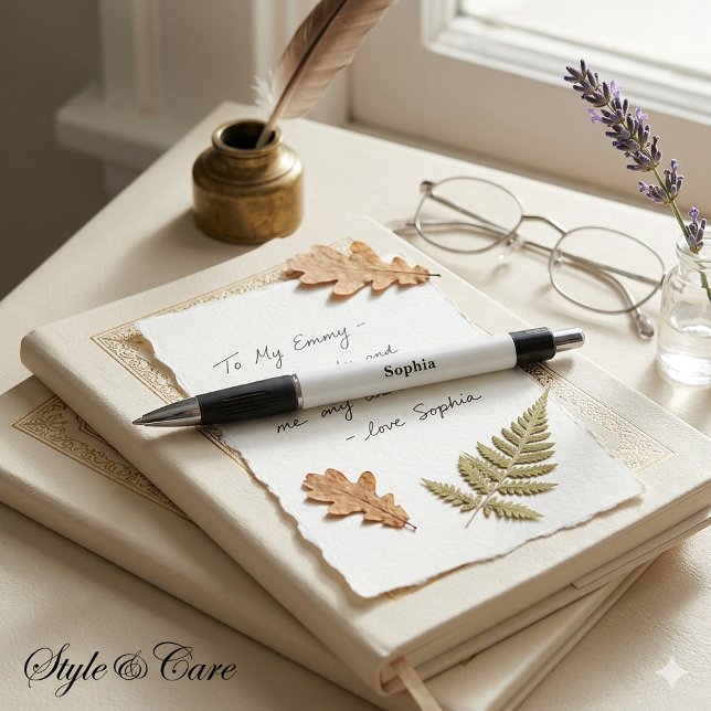 Personalised Black White Emmy Writing Pen (Personalized Black White Emmy Writing Pen)