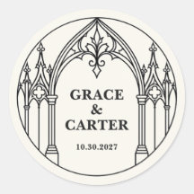 Personalised Black White Mediaeval Gothic Wedding