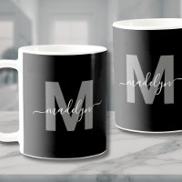 Personalised Black White Name Monogram