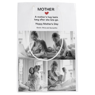 Personalised Black & White Photo Collage Medium Gift Bag