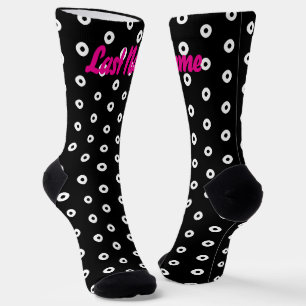 Personalised Black/White Polka Dot Pattern Socks
