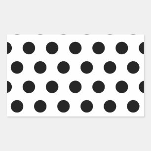 Personalised Black & White Polka Dots Rectangular Sticker