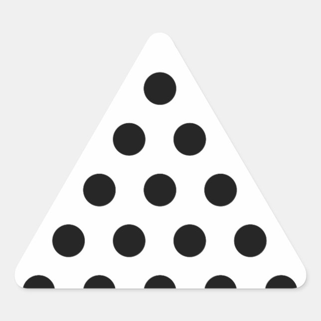 Personalised Black & White Polka Dots Triangle Sticker (Front)