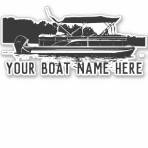 Personalised Black & White Pontoon Boat Decal