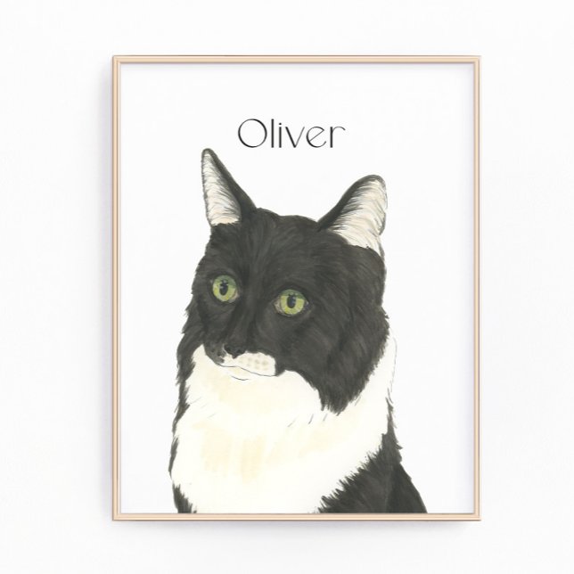 Personalised Black & White Ragamuffin Cat Art Photo Print (Creator Uploaded)