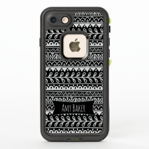 Personalised Black & White Rows of Doodle Patterns