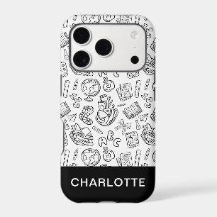 Personalised Black & White School Doodle