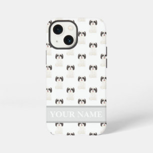Personalised Black & White Shih Tzu Dog iPhone 13 Mini Case