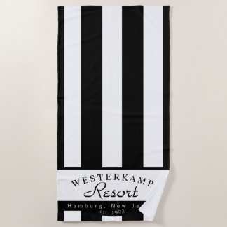 Personalised Black & White Stripe Towel