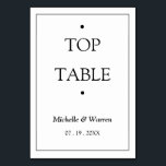 Personalised Black & White TOP Table Number<br><div class="desc">Personalised Minimalist Black & White TOP Table Card</div>