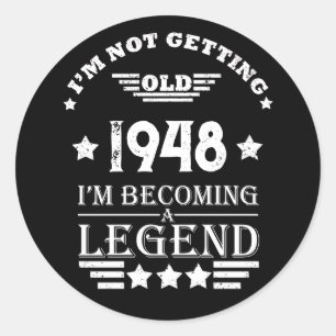 Personalised black white vintage 75th birthday  classic round sticker